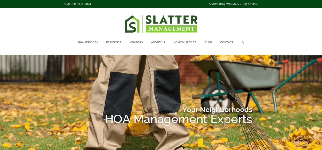 Slatter HOA Management Website Homepage