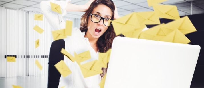 woman with a lot of emails