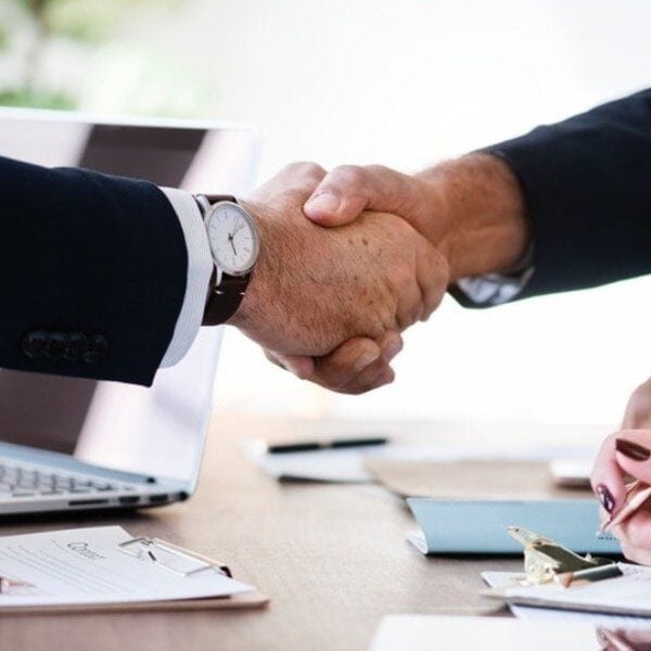 business people shaking hands