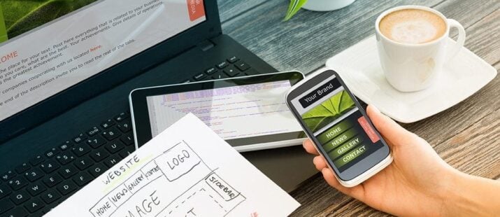 woman looking at web design